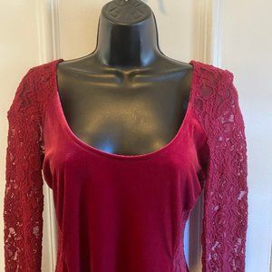 Free People - Red Velvet Top Size S
